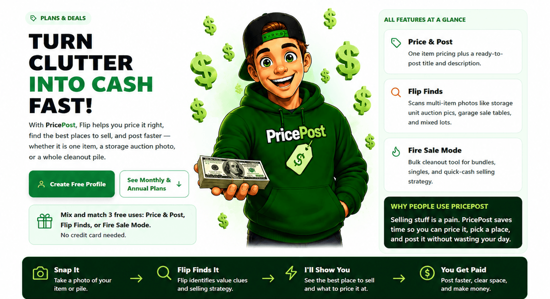 PricePost Plans and Deals hero